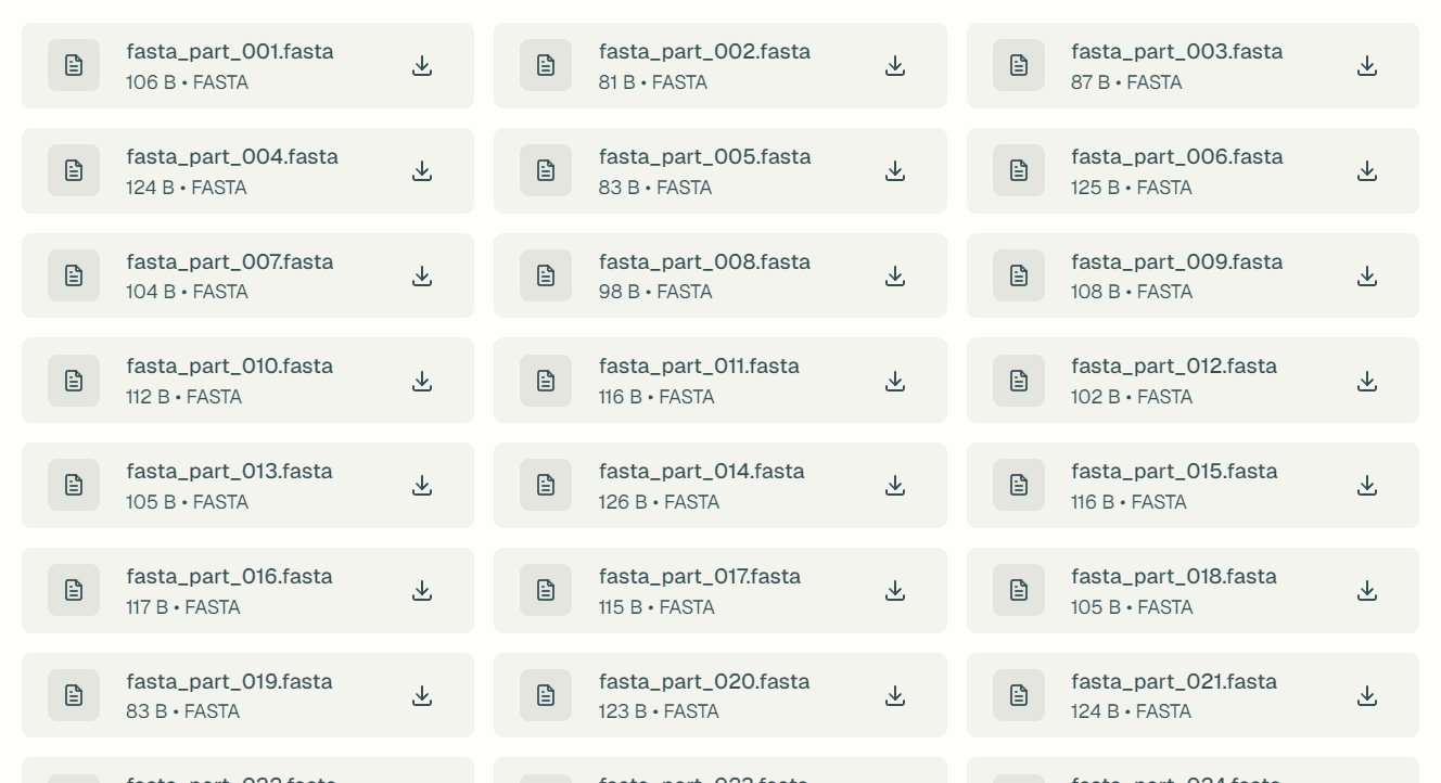 FASTA splitter example image