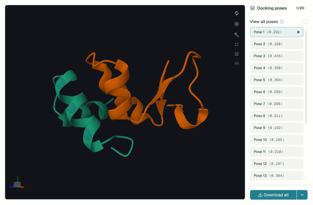 Sample result of BoltzGen on ProteinIQ