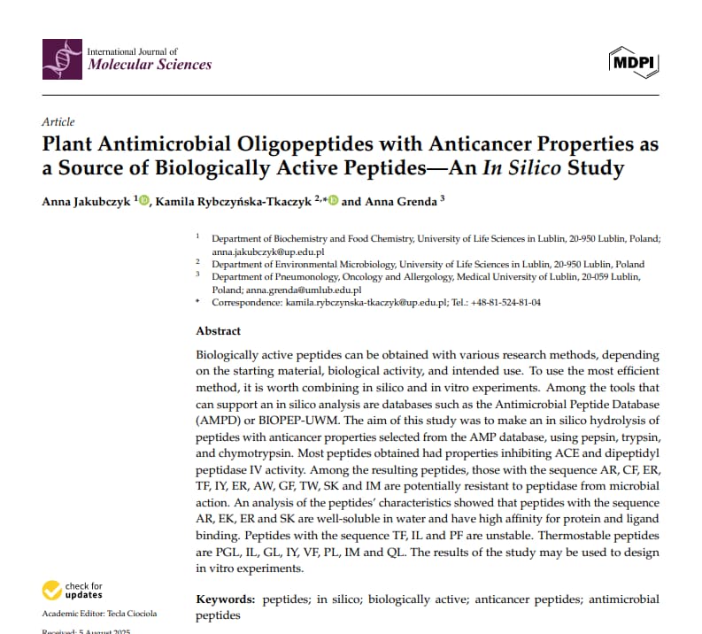 Anticancer plant peptides profiled with ProteinIQ